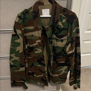 Sandro Green and Brown Camouflage Jacket